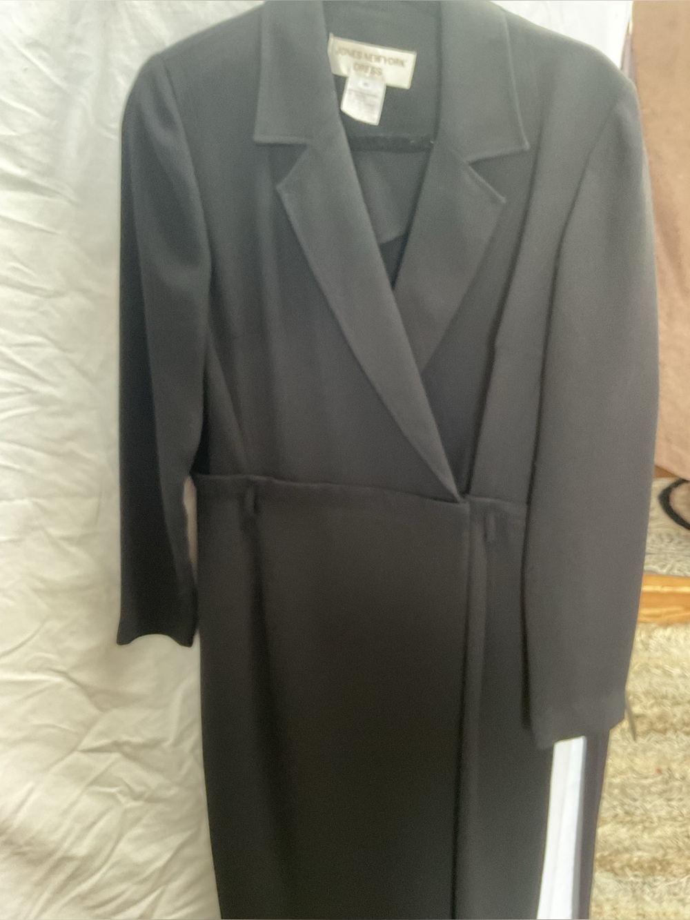 Jones New York Black Wrap Blazer with Self-Tie Waist
